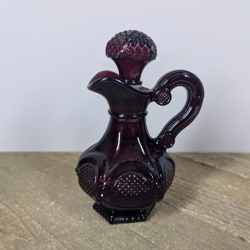 Avon Cape Cod Ruby Red Cruet with Stopper – 6" Vintage